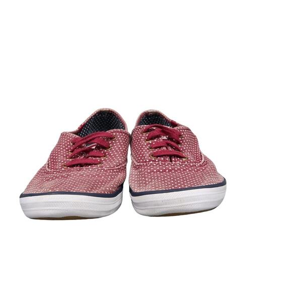 Keds Shoes Womens 8.5 Sneakers Casual Canvas Low Lace Up Polka Dot Red Trainers - Picture 2 of 11